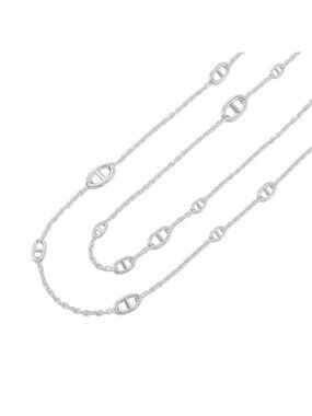 Hermes Necklace Chaine D'ancre Farandole Silver 160 Long